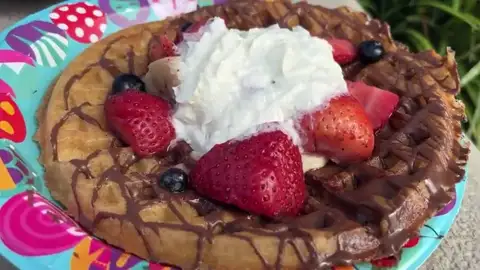 Loaded fruit waffle at Sleepy Hollow Refreshments
