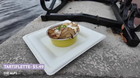 Potato gratin tartlet with brie at The Alps