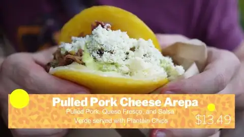 Pulled pork arepa at Smiling Crocodile