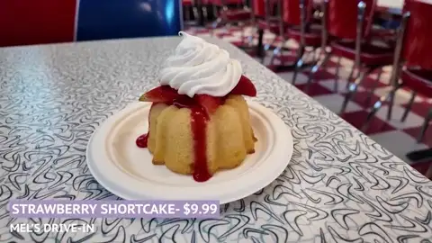 Strawberry shortcake bundt cake at Mel's Drive-In