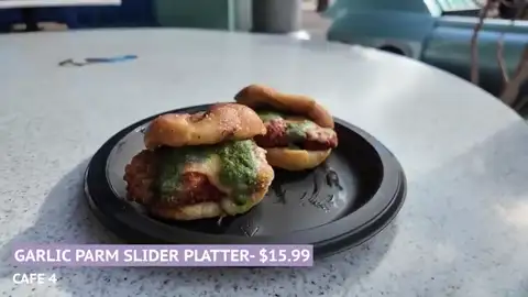 Chicken parm garlic knot sliders at Cafe 4