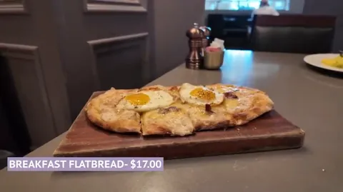 Breakfast flatbread at Ale & Compass