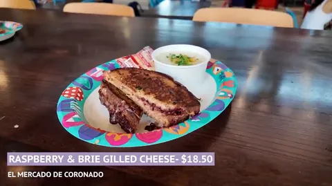Raspberry and brie grilled cheese at El Mercado