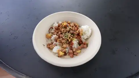 Spam rice bowl at Hawaii