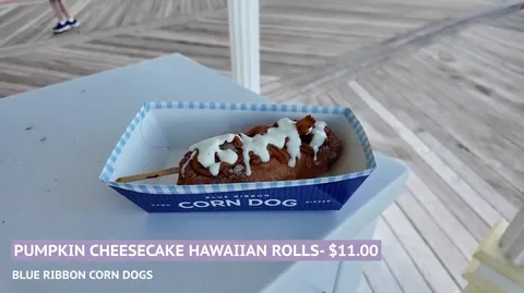 Pumpkin cheesecake fried Hawaiian rolls at Blue Ribbon Corn Dogs
