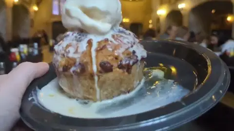 Sticky toffee pudding at Leaky Cauldron
