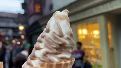 Flavor-ribbon soft serve at Florean Fortescue's Ice-Cream Parlour