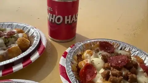 Green Eggs and Ham hash tots at Green Eggs and Ham Cafe