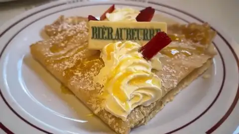 Cream beer pancake at Cafe La Terrasse de la Sirene
