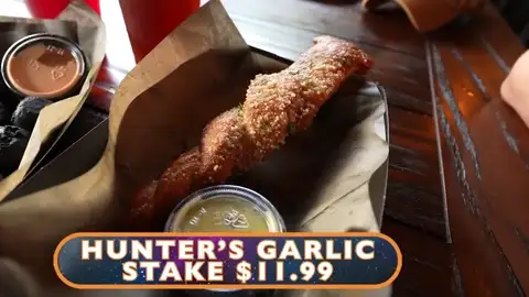 Hunter's Garlic Steak pretzel at Burning Blade Tavern