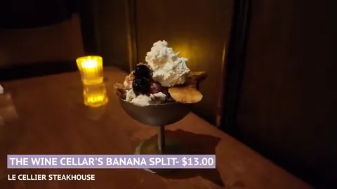 Wine Cellar banana split at Le Cellier